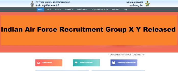 Indian Air Force Recruitment Group X Y