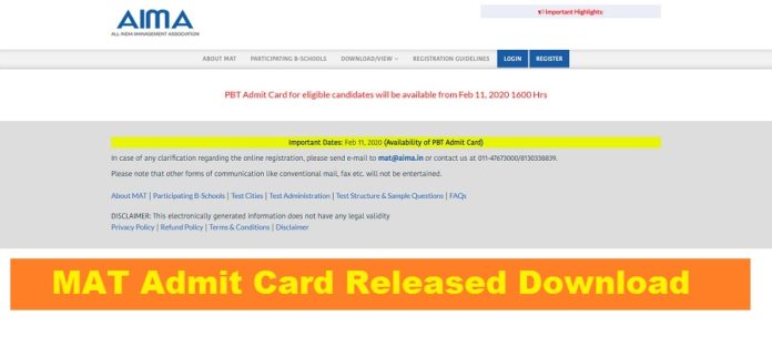 MAT 2020 Admit Card (Download)
