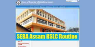 Assam HSLC Routine 2020