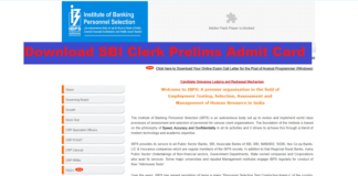 SBI Clerk Prelims Admit Card 2020