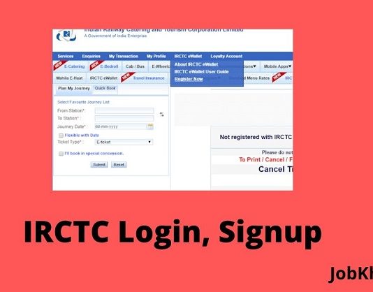 IRCTC Login, Signup