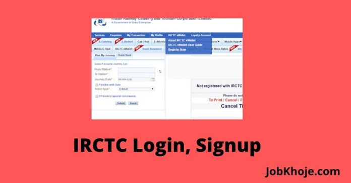 IRCTC Login, Signup