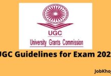 UGC Guidelines for Exam 2020