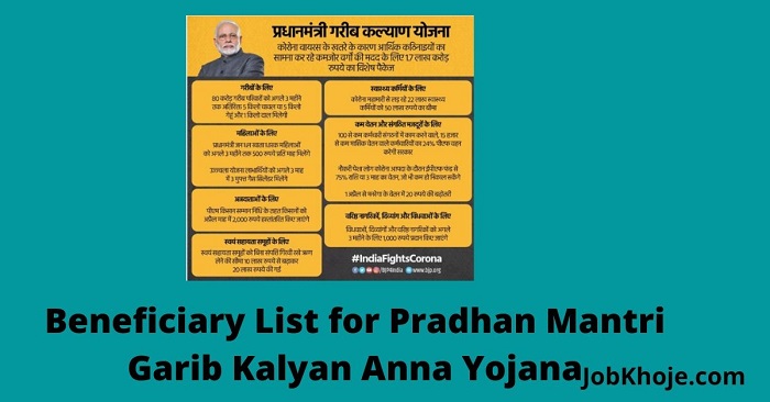 Beneficiary List for Pradhan Mantri Garib Kalyan Anna Yojana