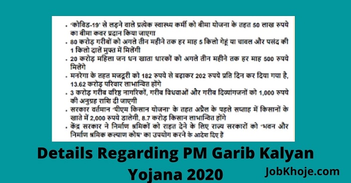 Details Regarding PM Garib Kalyan Yojana 2020